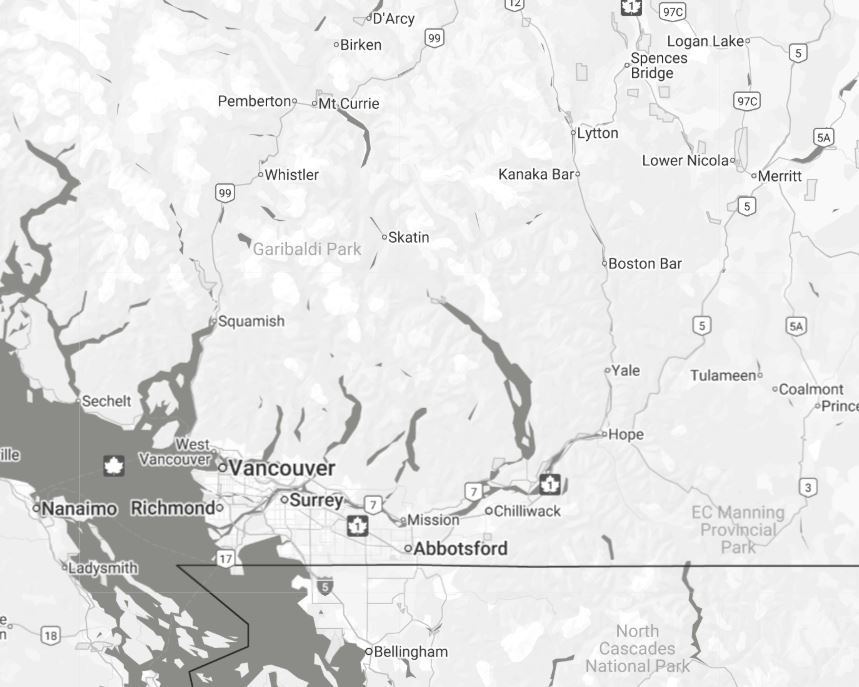 Vancouver | Whistler | Manning | Baker 3D Terrian Map Lamp