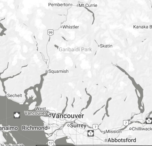 Vancouver| Howe Sound | Whistler | Sasquatch 3D Terrian Map Lamp